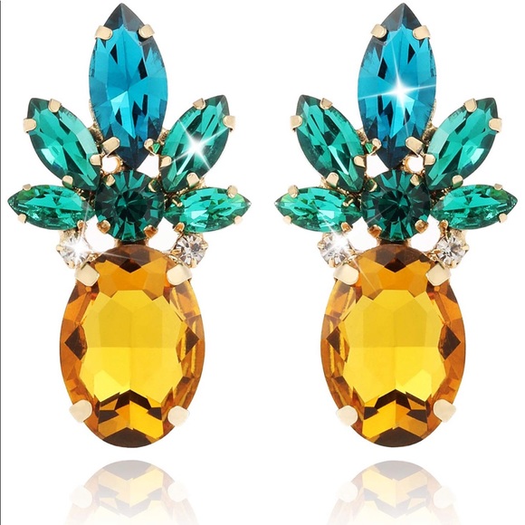 Glass, Pineapple Earrings BRAND NEW! - Picture 1 of 6